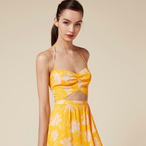 Reformation Floral Yellow Addie Dress - Picture 1 of 2